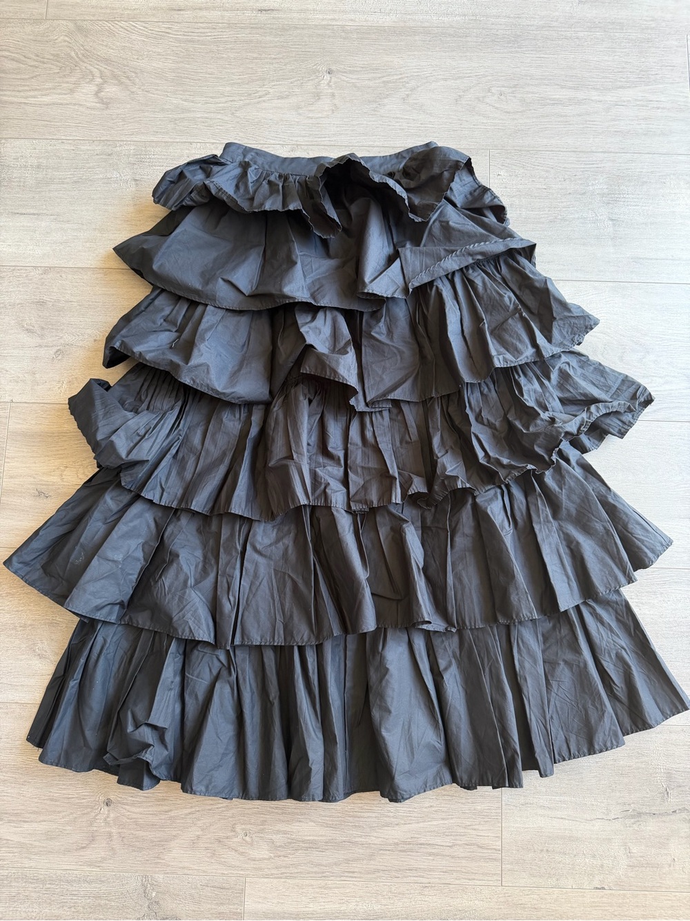 English Factory black tiered midi skirt - size XS - Picture 1 of 4
